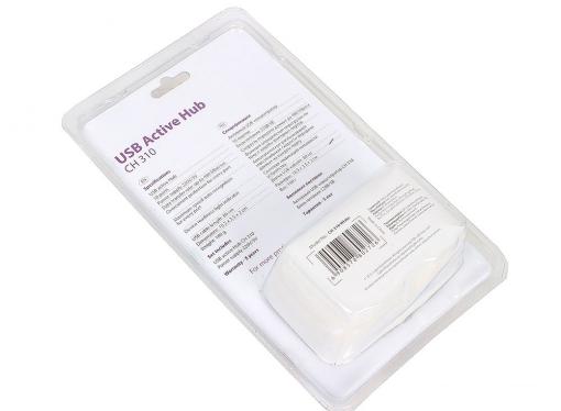 Концентратор USB 2.0 CBR  CH-310 White ,активный, 10 портов, USB 2.0/220В, белые