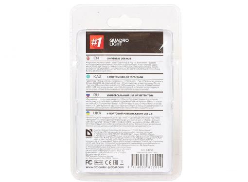 Концентратор USB Defender Quadro Light (83201) USB 2.0, 4 порта