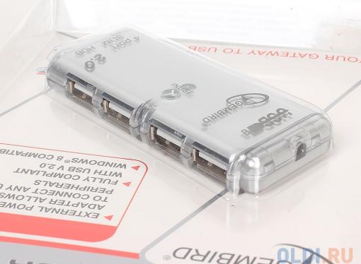 Концентратор USB 2.0 Gembird UHB-C244, 4 порта, питание, блистер