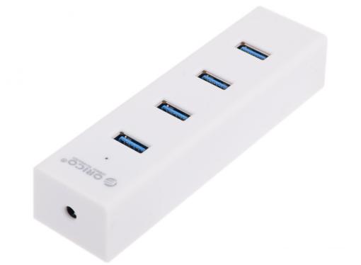 Концентратор USB Orico H4013-U3 (белый) USB 3.0 x 4, возможность подключения дополнительного питания
