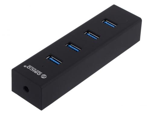 Концентратор USB Orico H4013-U3 (черный) USB 3.0 x 4, возможность подключения дополнительного питания