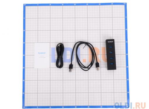 Концентратор USB Orico H4013-U3 (черный) USB 3.0 x 4, возможность подключения дополнительного питания