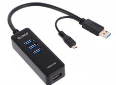 Концентратор USB Orico H4019-U3 (черный) USB 3.0 x 4, USB микро тип В