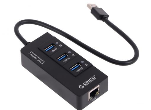 Концентратор USB Orico H4019-U3 (черный) USB 3.0 x 4, USB микро тип В