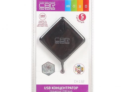 Концентратор CBR CH 132, 4 порта. USB 2.0, Поддержка Plug&Play. Длина провода 12,5+-2см.
