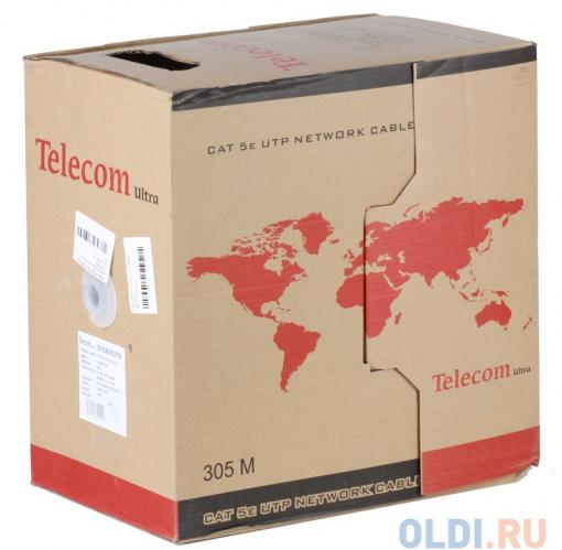 Сетевой кабель бухта 305м UTP 5e Telecom Ultra TUM34702E 4 пары, многожильный, 24AWG/0.51мм