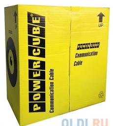 Кабель UTP Power Cube (PC-UPC-6004E-SO) кат.6 МЕДЬ однож. 4х2х0.56 мм, 305 м pullbox, серый (FLUKE TEST)