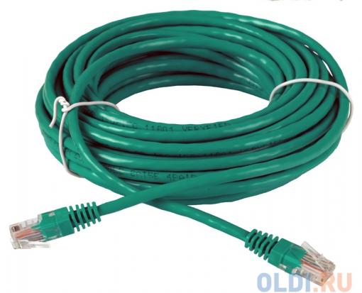 Сетевой кабель 10м UTP 5е, литой patch cord зеленый Aopen [ANP511_10M_G]