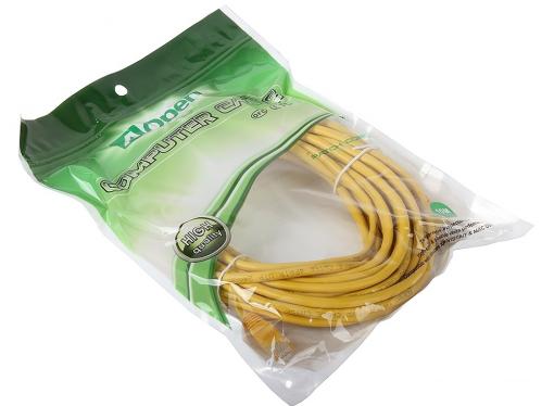 Сетевой кабель 10м UTP 5е, литой patch cord желтый Aopen [ANP511_10M_Y]
