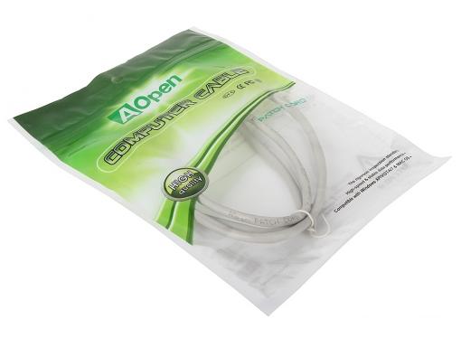 Сетевой кабель 1м UTP 5е, литой patch cord серый Aopen [ANP511_1M]