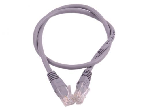Сетевой кабель 0.5м UTP 5е Telecom NA102_GREY_0.50M patch cord литой, серый
