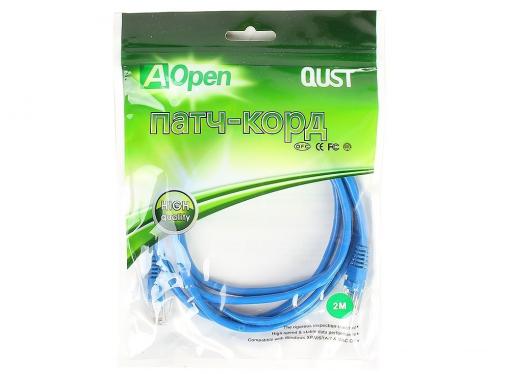 Патч-корд литой Aopen/Qust UTP кат.5е 2м синий (ANP511_2M_B)