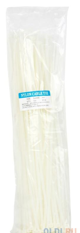 Cтяжка нейлон 5x400мм, белая (100шт./уп.)