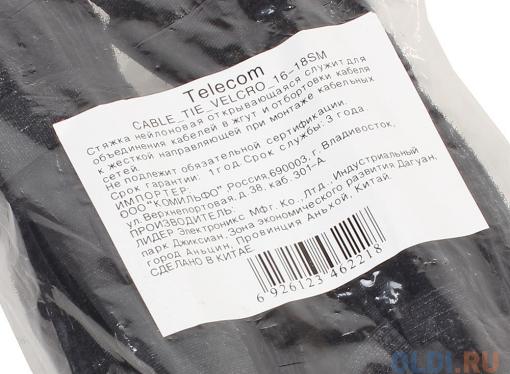 Стяжка-липучка для кабеля 16х185мм, нейлон, упаковка 100шт, Telecom (100шт./уп.)