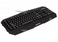 Клавиатура игровая QCYBER SYRIN, програм. клав., рег. под-ка: 4 уровня, 3 цвета, 10 клавиш мультимедия, anti-ghosting, водонепр. корпус, USB 2.0