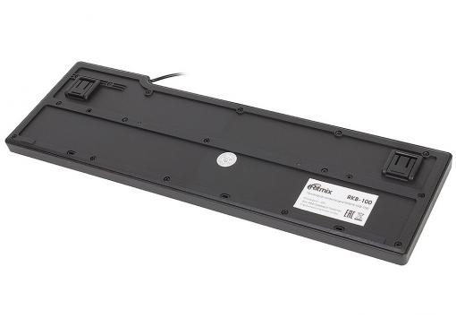 Клавиатура проводная Ritmix RKB-100 Black, Кл: 102; Длина кабеля: 130 см;  Цвет: черный, USB
