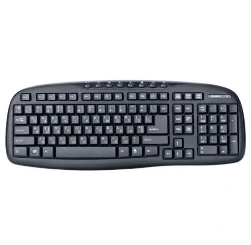 Беспроводной набор клавиатура+мышь SVEN Comfort 3400 Wireless, чёрный, 104+8 клавиш, классическая раскладка, 5+1 клавиш мыши, Blue LED