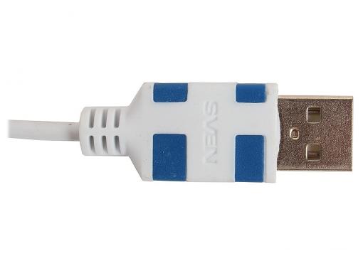 Клавиатура SVEN Standard 301 USB белая, 104 клавиши, влагоустойчивая конструкция,  красная кириллица, классич. раскладка, цветная коробка