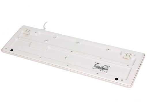 Клавиатура SVEN Standard 301 USB белая, 104 клавиши, влагоустойчивая конструкция,  красная кириллица, классич. раскладка, цветная коробка