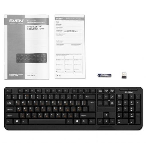 Клавиатура Sven Comfort 2200 Wireless USB черный