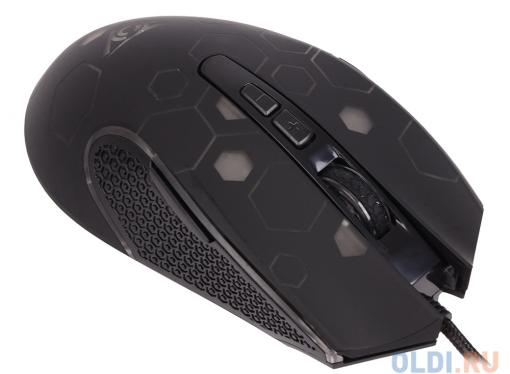 Мышь игровая QCYBER TERMIT 800 - 2400DPI . 7 клавиш + скролл. Софт тач пластик. Провод в тканевой оплетке.