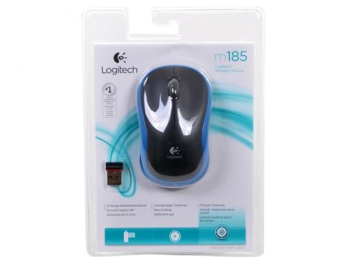 Мышь (910-002239) Logitech Wireless Mouse M185, Blue
