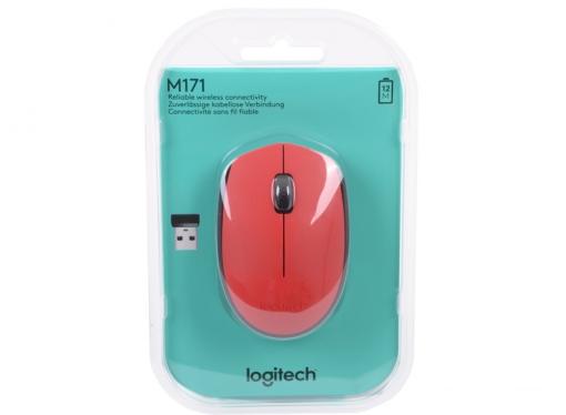 Мышь (910-004641) Logitech Wireless Mouse M171, Red