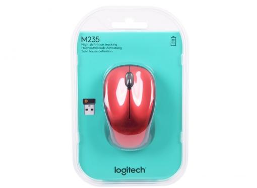 Мышь (910-002496) Logitech Wireless Mouse M235 Red