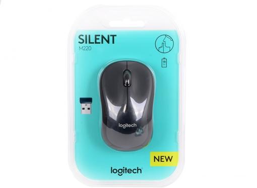 Мышь (910-004878) Logitech Wireless Mouse M220 SILENT Charcoal