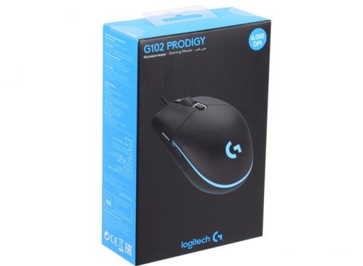 Мышь (910-004939) Logitech Gaming Mouse G102 Prodigy USB 200-6000dpi