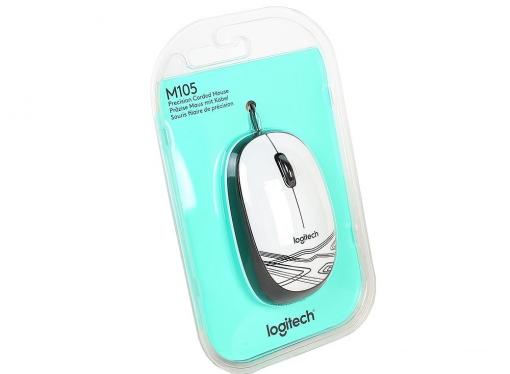 Мышь (910-002944) Logitech Mouse M105 White