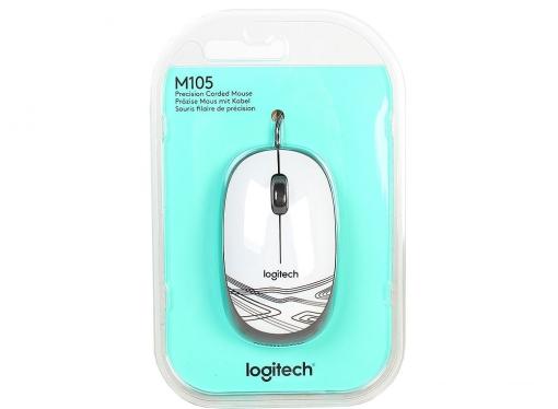 Мышь (910-002944) Logitech Mouse M105 White
