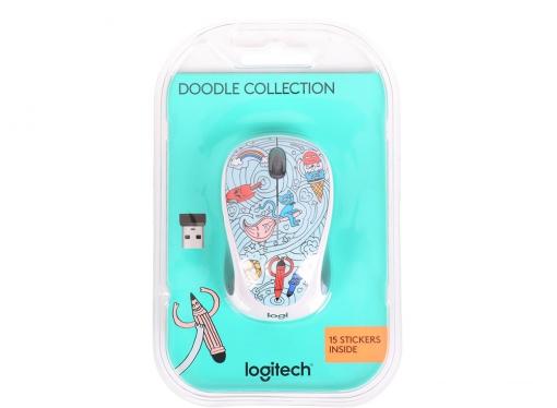Мышь (910-005055) Logitech Wireless Mouse M238 Doodle Collection BAE-BEE BLUE