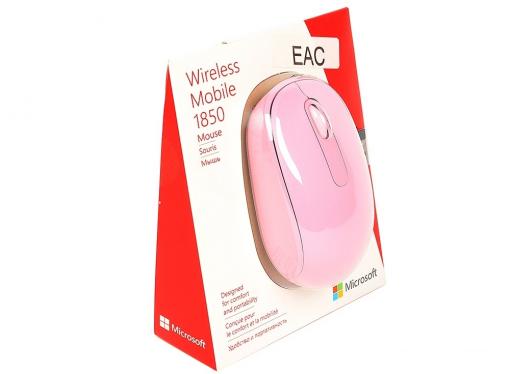 (U7Z-00024) Мышь Microsoft Mobile Mouse 1850 розовый, беспроводная (1000dpi) USB2.0 для ноутбука