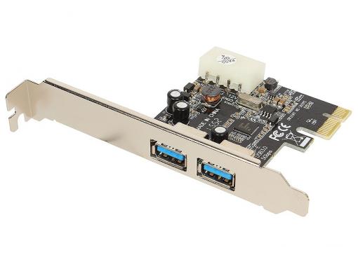 Контроллер Orient NC-3U2PE (PCI-E, 2 Port USB 3.0, доп разъём питания, NEC UPD720200) Ret