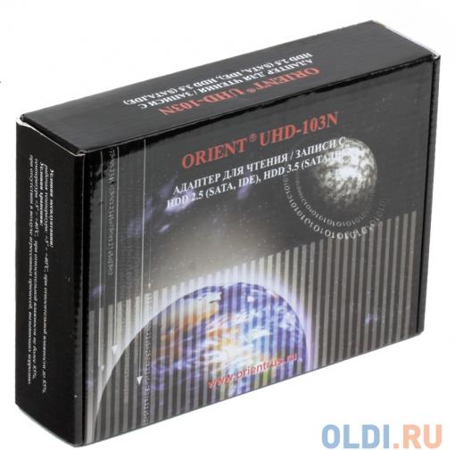 Контроллер USB 2.0 - IDE/SATA Orient UHD-103N black кабель-переходник для чтения/записи 2.5/3.5 HDD, БП, ret
