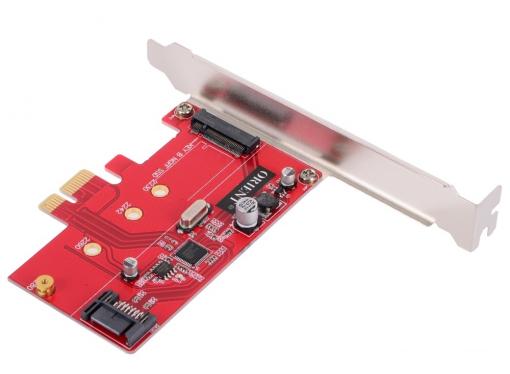 Контроллер ORIENT A1061S-M2, PCI-E v2.0 SATA 3.0 6 Gb/s, 2int port: M.2(NGFF)+SATA, поддержка HDD до 6TB, ASM1061 chipset, oem