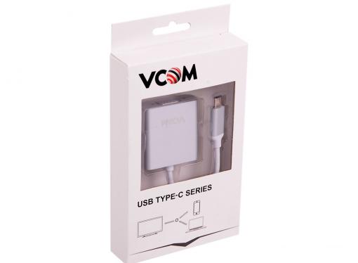 Кабель-адаптер USB 3.1 Type-Cm - VGA(f) 1920x1080@60Hz, 10Gbps , 0,15m VCOM (CU421M)