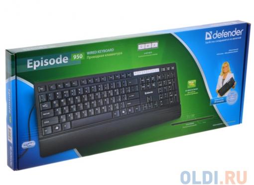 Клавиатура Defender Episode 950, USB слим, 6 дополнит. кнопок