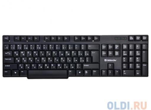 Клавиатура Defender Accent 930 B (Black), USB влагоустойчивая, компактная