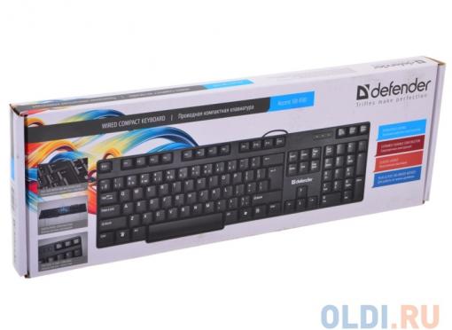 Клавиатура Defender Accent 930 B (Black), USB влагоустойчивая, компактная