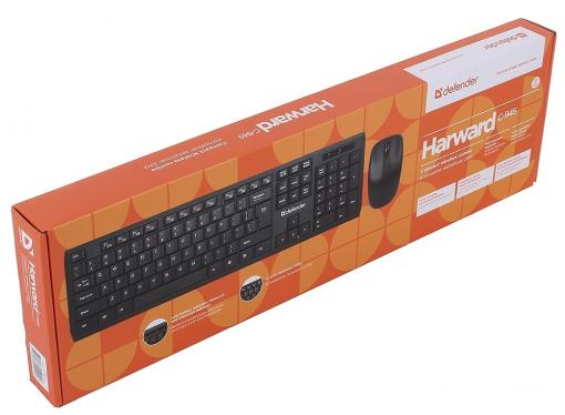Клавиатура + Мышь Defender Harvard C-945, B (Черн) Кл:104+12 М:3кн,
