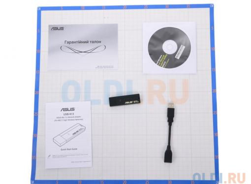 Беспроводной Wi-Fi адаптер ASUS USB-N13 802.11bgn, 300Mbps, 2.4GHz, USB