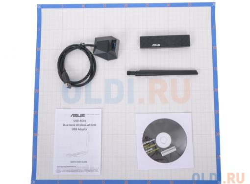 Беспроводной Wi-Fi адаптер WiFi 802.11ac ASUS USB-AC56 802.11acbgn, 300/867Mbps, 2.4/5GHz, USB