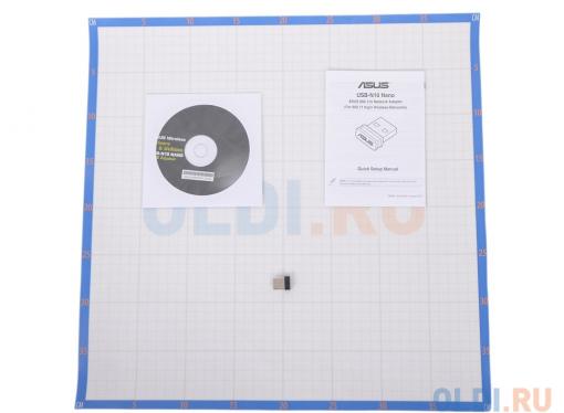 Беспроводной Wi-Fi адаптер ASUS USB-N10 NANO 802.11bgn, 150Mbps, 2.4GHz, USB