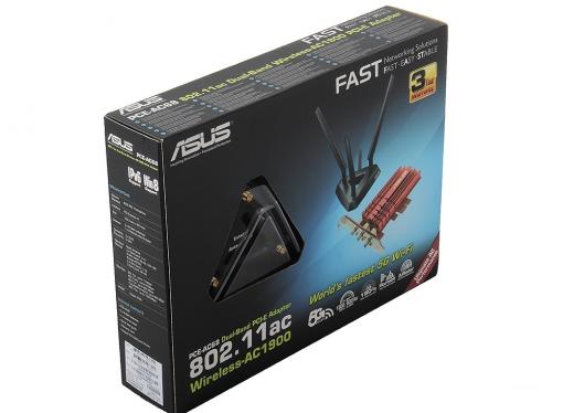 Беспроводной Wi-Fi адаптер ASUS PCE-AC68 802.11acbgn, 600/1300Mbps, 2.4/5GHz, PCI-E