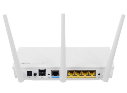 Маршрутизатор ASUS RT-N66W Гигабитный Двухдиапазонный WIFI роутер 2.4/5ГГц, режим повторителя, 2хUSB2.0, MDI-X, белый