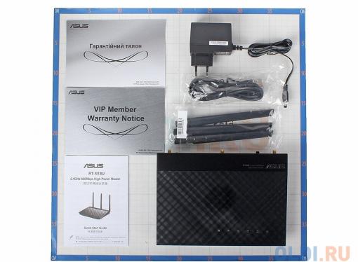 Маршрутизатор ASUS RT-N18U TurboQAM(SuperSpeed 600N) Гигабитный WiFi роутер 2.4GHz 600Mbps, 1хUSB3.0, 1хUSB2.0, 3G/4G, 128MB flash and 256MB RAM