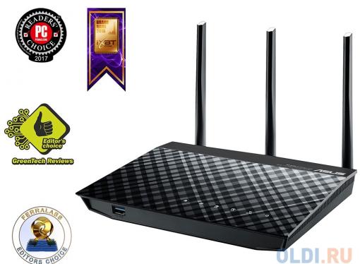 Маршрутизатор ASUS RT-N18U TurboQAM(SuperSpeed 600N) Гигабитный WiFi роутер 2.4GHz 600Mbps, 1хUSB3.0, 1хUSB2.0, 3G/4G, 128MB flash and 256MB RAM