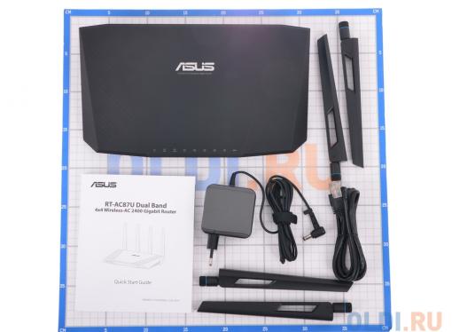Маршрутизатор ASUS RT-AC87U Двухдиапазонный маршрутизатор стандарта Wi-Fi 802.11ac (до 2334 Мбит / с) с портами Gigabit Ethernet